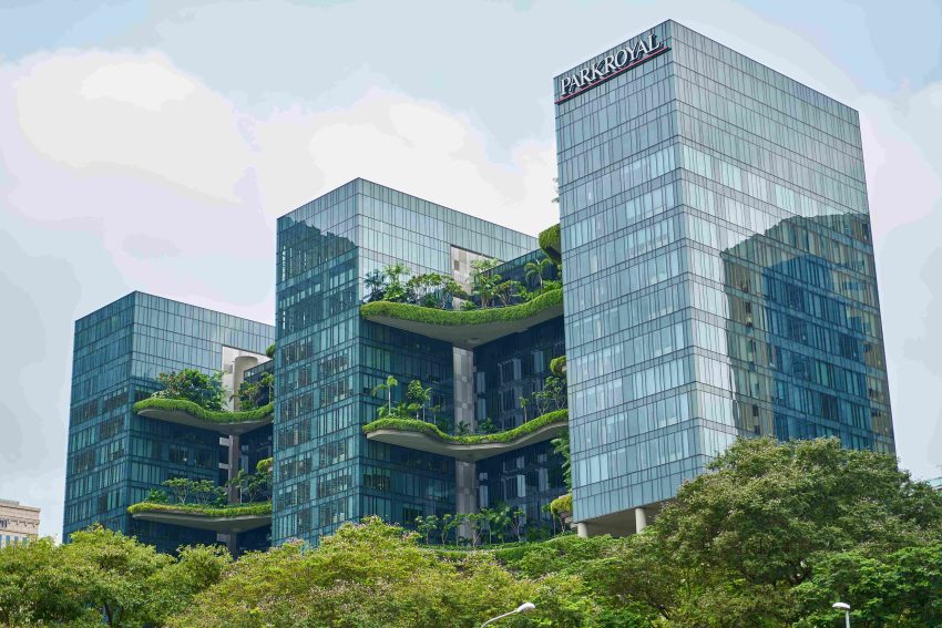 bangunan gedung hijau